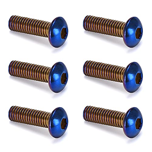 PQY 6pcs Steering Wheel Screw Bolts Taper M5×0.8 Length 19mm Round Head Burnt Titanium Finish Round Head - Image 4