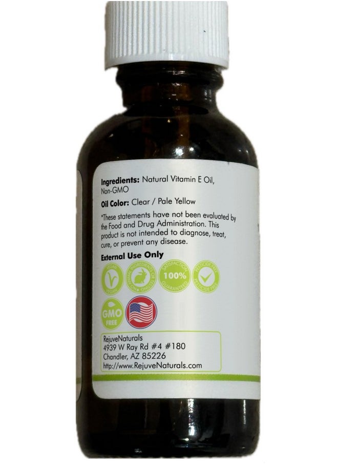 RejuveNaturals - Vitamin E Oil - 100% Pure & Natural, 42,900 IU. Repair Dry, Damaged Skin from Surgery & Acne, Age Spots & Wrinkles. Boost Collagen for Moisturized, Youthful-looking Skin. d-alpha tocopherol - Image 1