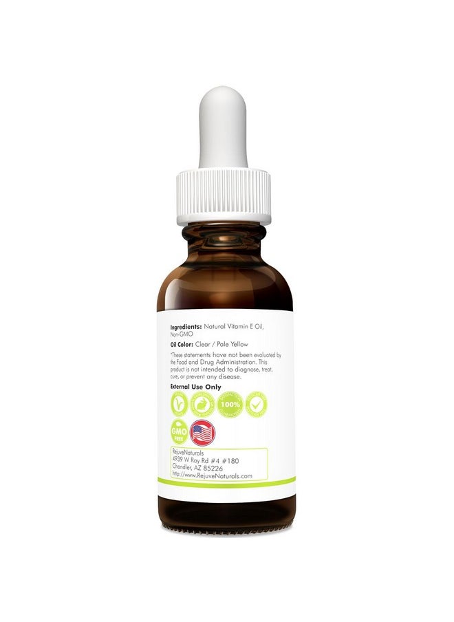 RejuveNaturals - Vitamin E Oil - 100% Pure & Natural, 42,900 IU. Repair Dry, Damaged Skin from Surgery & Acne, Age Spots & Wrinkles. Boost Collagen for Moisturized, Youthful-looking Skin. d-alpha tocopherol - Image 1