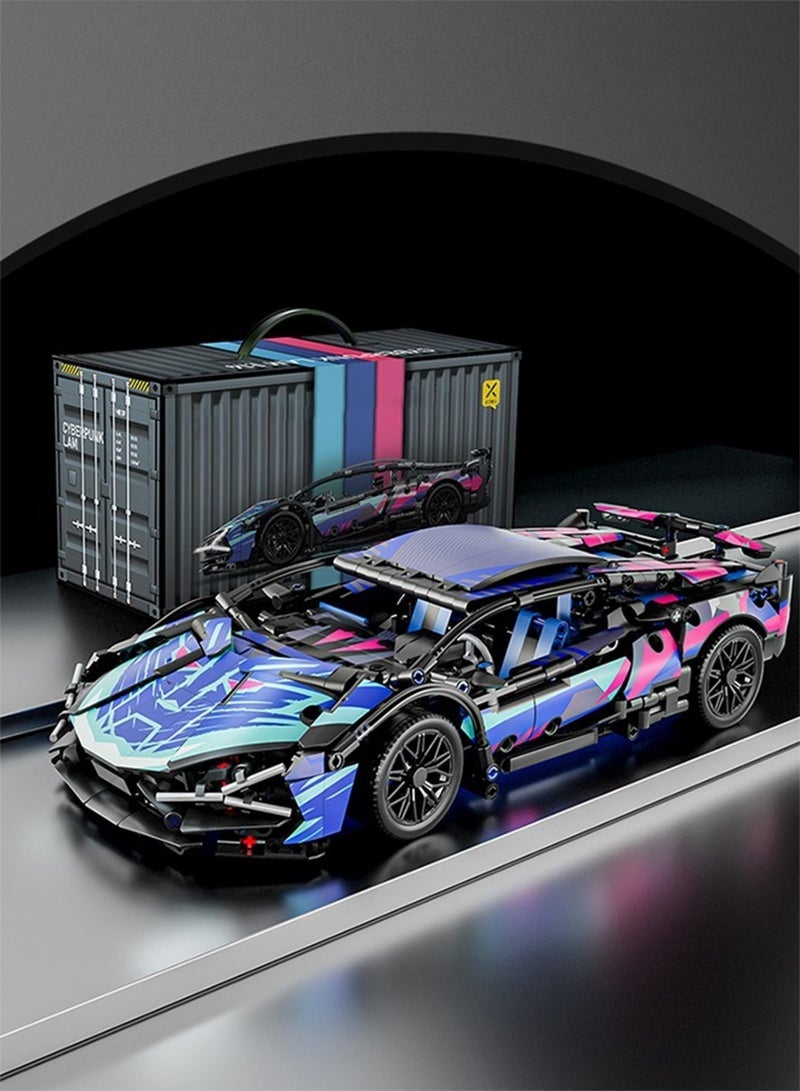عربست مكعبات بناء سيارات رياضية، ألعاب بناء سيارات رياضية فائقة للبالغين، مجموعة بناء نموذج سيارة بمقياس 1:14، سيارة سباق قابلة للتجميع للأولاد بعمر 14 عامًا فما فوق، للبالغين (1314 قطعة) - Image 1
