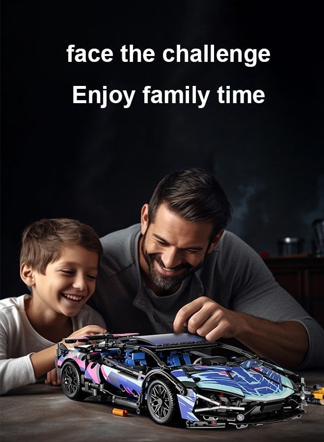 عربست مكعبات بناء سيارات رياضية، ألعاب بناء سيارات رياضية فائقة للبالغين، مجموعة بناء نموذج سيارة بمقياس 1:14، سيارة سباق قابلة للتجميع للأولاد بعمر 14 عامًا فما فوق، للبالغين (1314 قطعة) - Image 5