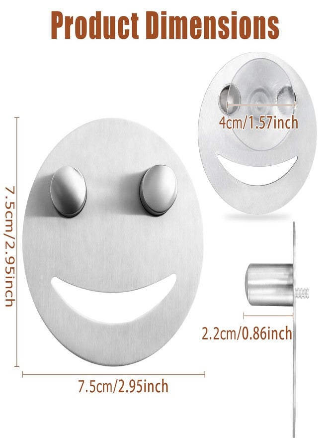 QEEYON Cute Sponge Holder for Kitchen Sink, Stainless Steel Smiley Face Sink Sponge Holder with Suction Cup, Rustproof Sink Caddy Compatible with Scrub Daddy Sponges, 1Pcs - Image 2