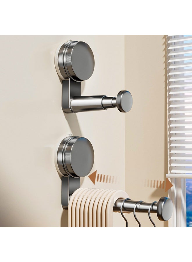 HOMESTAR Grey Heavy Duty Suction Hook | No-Drill Multi-Function Hanging Rack | TPE Super Adhesion Material | 3-Level Extendable Arm (8/14/20cm) | 5KG Weight Capacity | For Kitchen/Bathroom/Balcony | Waterproof & Secure Mount | Modern Home Organizer - Image 1