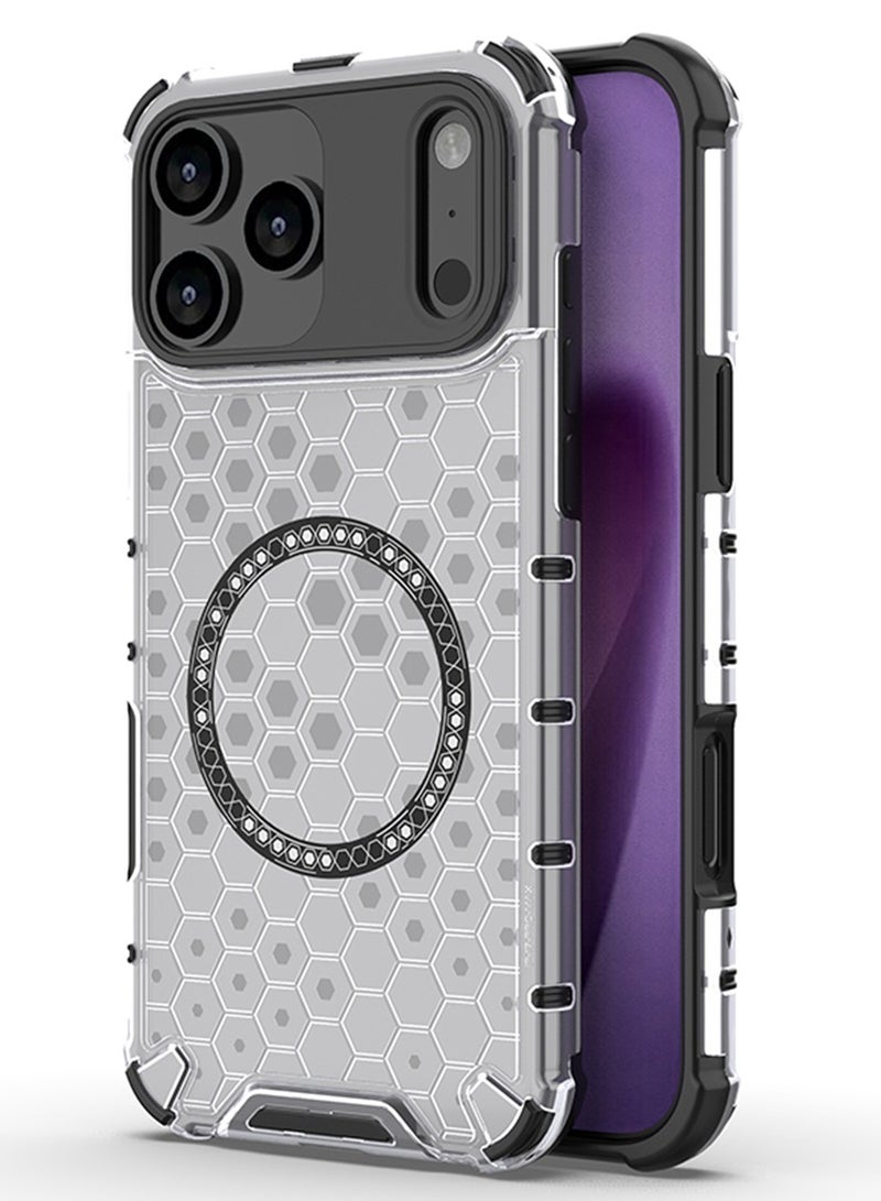 TEXEEM Honeycomb Transparent Case for iPhone 17 Pro Max, Shockproof Anti-Yellow Drop Protection Cover - Image 1