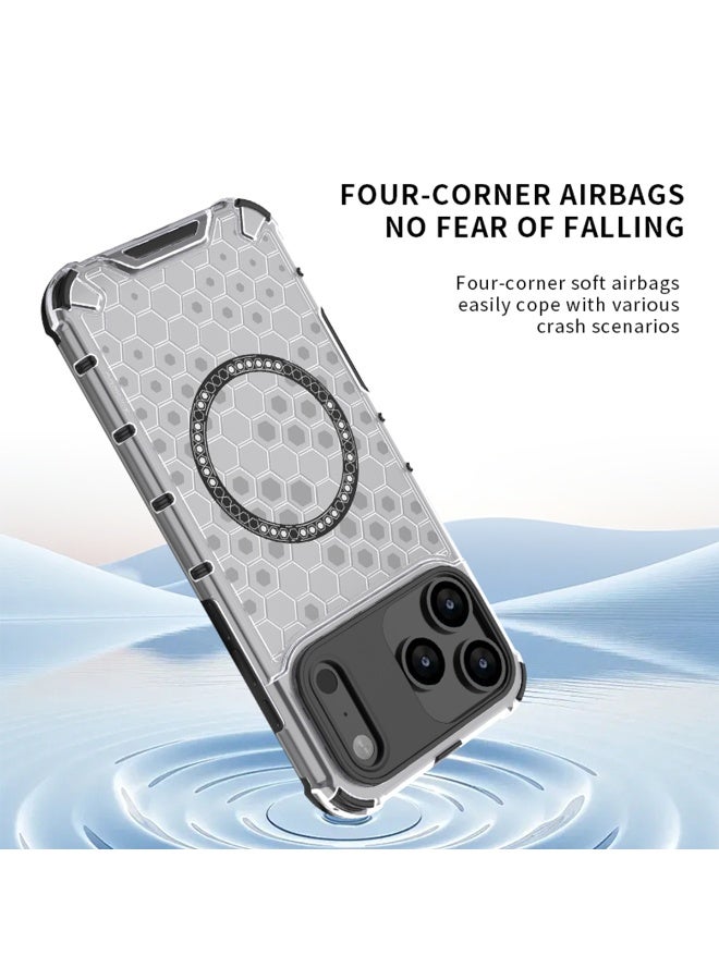 TEXEEM Honeycomb Transparent Case for iPhone 17 Pro Max, Shockproof Anti-Yellow Drop Protection Cover - Image 3