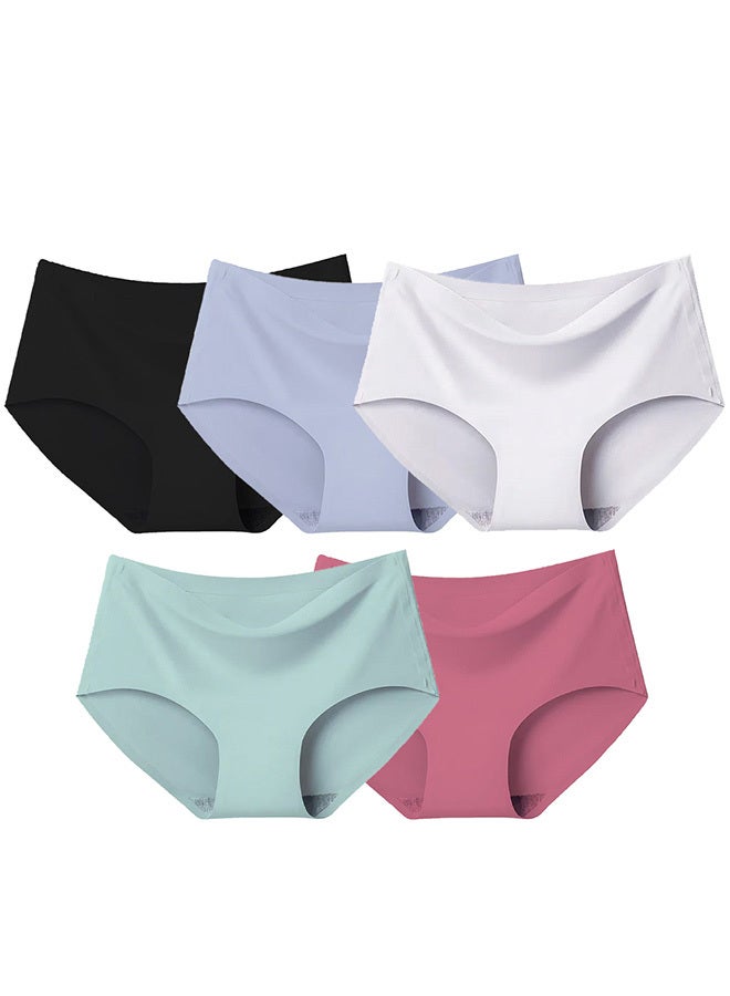 5 Packs Women's Small Size Underwear Silk Women Lingerie Seamless Women High Rise Underwear Multicolour /S(waist 56-62/Weight ≤45kg) 