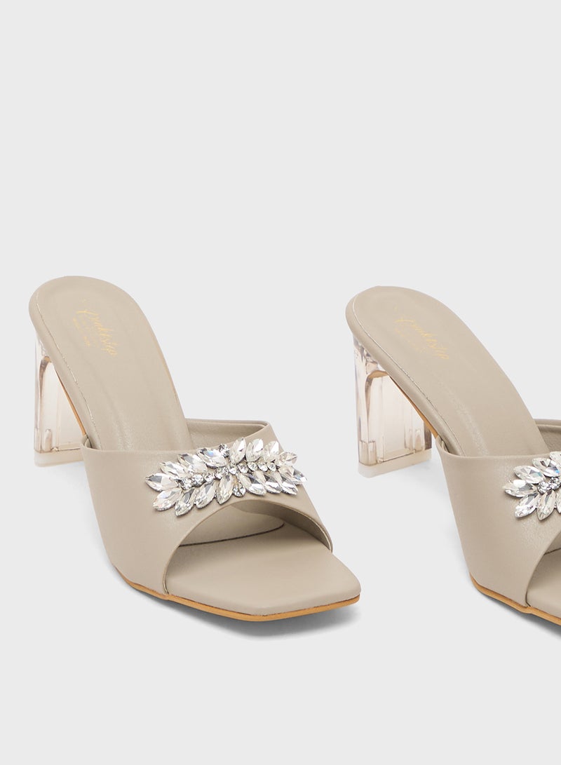 Pink Step High Heeled Sandal With Bow - Image 4