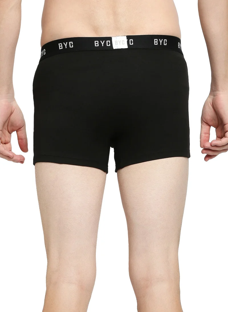 BYC MEN'S COTTON BOXER BRIEF TRUNKS - BLACK