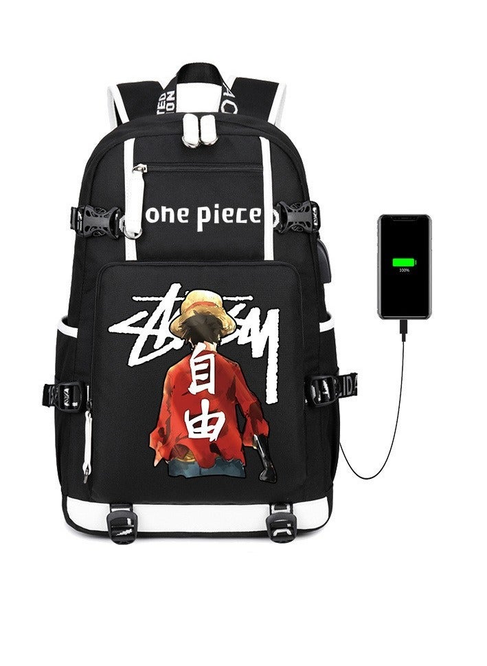 Anime One Piece Zoro Luffy Backpack Men's Large Capacity Backpack Student School Bag