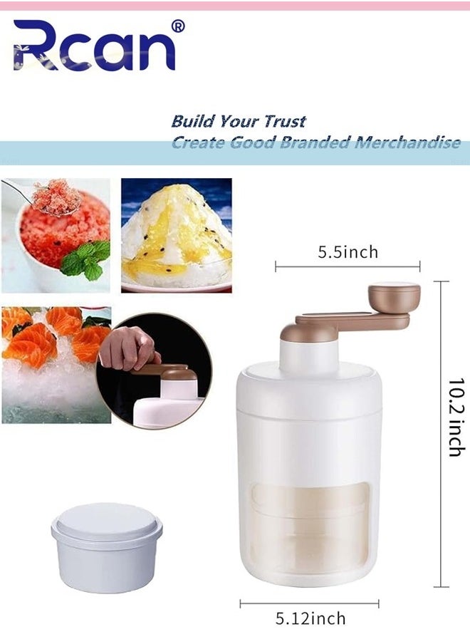 Rcan - Manual Shaver Ice Machine Portable Ice Crusher And Snow Cone Machine For Home Use Premium Shaved Ice Machine For Making Snow Cones Includes Ice Crusher Shaved Ice Molds - Image 1
