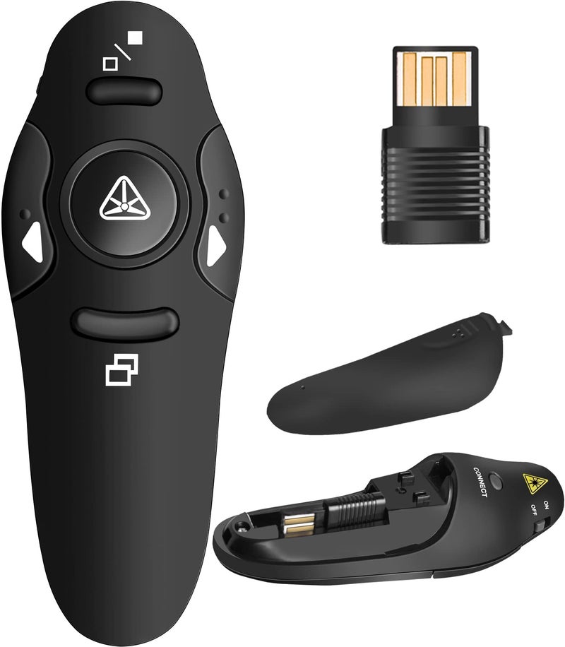 DinoFire Presentation Remote Clicker, Wireless Presenter for PowerPoint Presentation Remote, RF 2.4GHz USB for Mac, Keynote, Computer, Laptop - Image 1