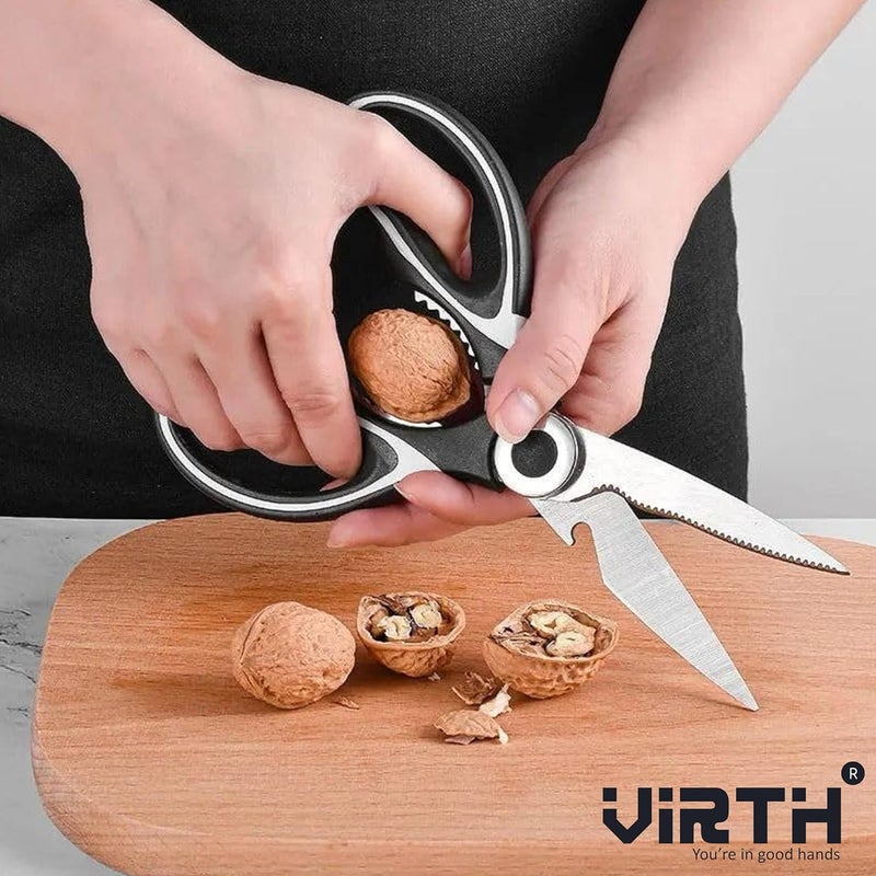 Virth Stainless Steel MultiFunction Scissors for Food Chicken Poultry Fish Pizza Herbs - Image 3