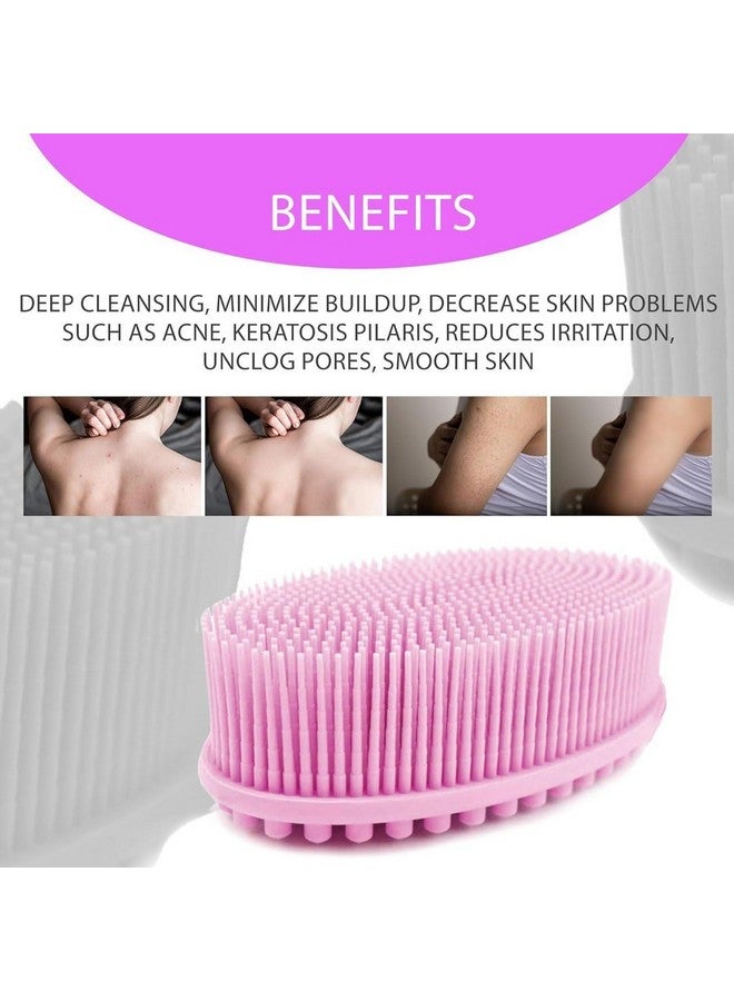 JUDEE Soft Silicone Body Scrubber Body Silicone Scrubber Brush Silicone Body Wash Scrubber for Skin Exfoliation,Silicone Baby Bath Scrubber Baby Bath Brush (Bath Brush) - Image 2