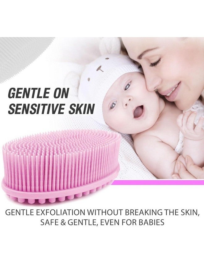 JUDEE Soft Silicone Body Scrubber Body Silicone Scrubber Brush Silicone Body Wash Scrubber for Skin Exfoliation,Silicone Baby Bath Scrubber Baby Bath Brush (Bath Brush) - Image 3