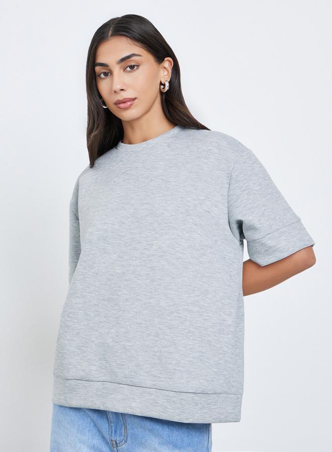 ستايلي تيشيرت واسع بياقة دائرية - Image 3