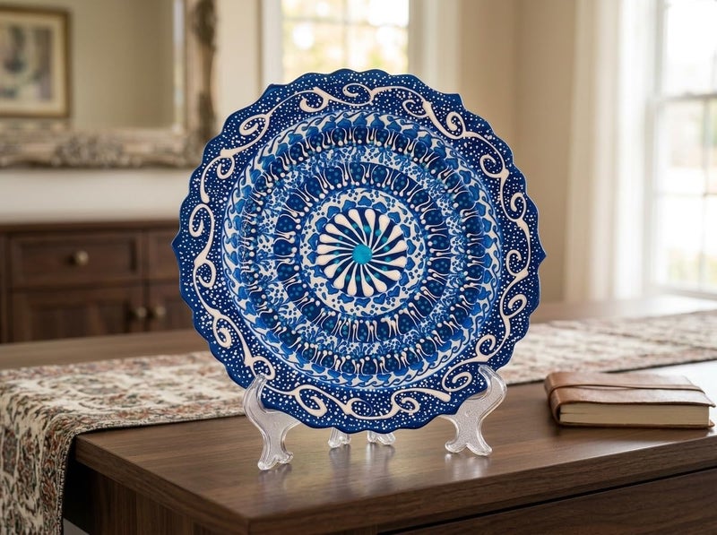 Ayennur Turkish Decorative Plate Handmade Ceramic Ornament for Home&Office Wall Decor - Image 3