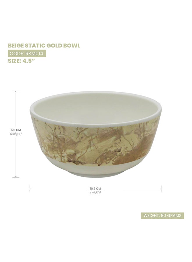 Rk Melamine Beige Static Gold Melamine Bowl 4.5" - Image 2