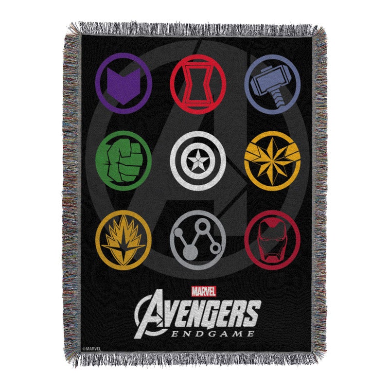 Northwest Avengers Woven Tapestry Throw Blanket 48 x 60 Symbols