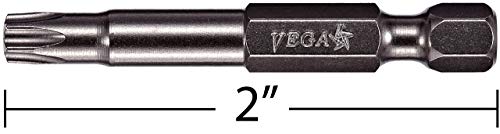 VEGA Industries VEGA T45 TORX Security Bits. Professional Grade ¼ Inch Hex Shank TORX T-45 S2 Steel 2" Security Bits. 150TT45A-2A (Pack of 2) - Image 2
