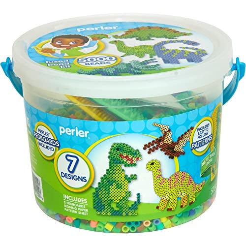 Perler Dinosaur Craft Bead Bucket Activity Kit, 5004 pcs - Image 1