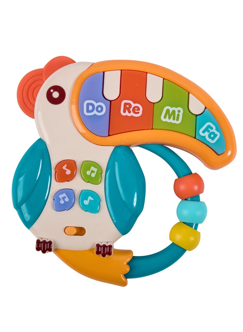 EUREKA KIDS Eurekakids Mini-Piano Musical Sensory Tucan | For Auditory stimulation and Fine Motor Skills | Toys for Toddlers | For 18M+ - Image 1