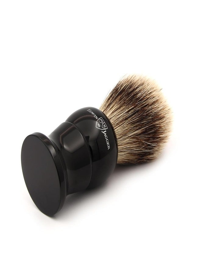 Edwin Jagger Synthetic Silver Tip Shaving Brush with Imitation Ebony Handle (Medium) - Image 3