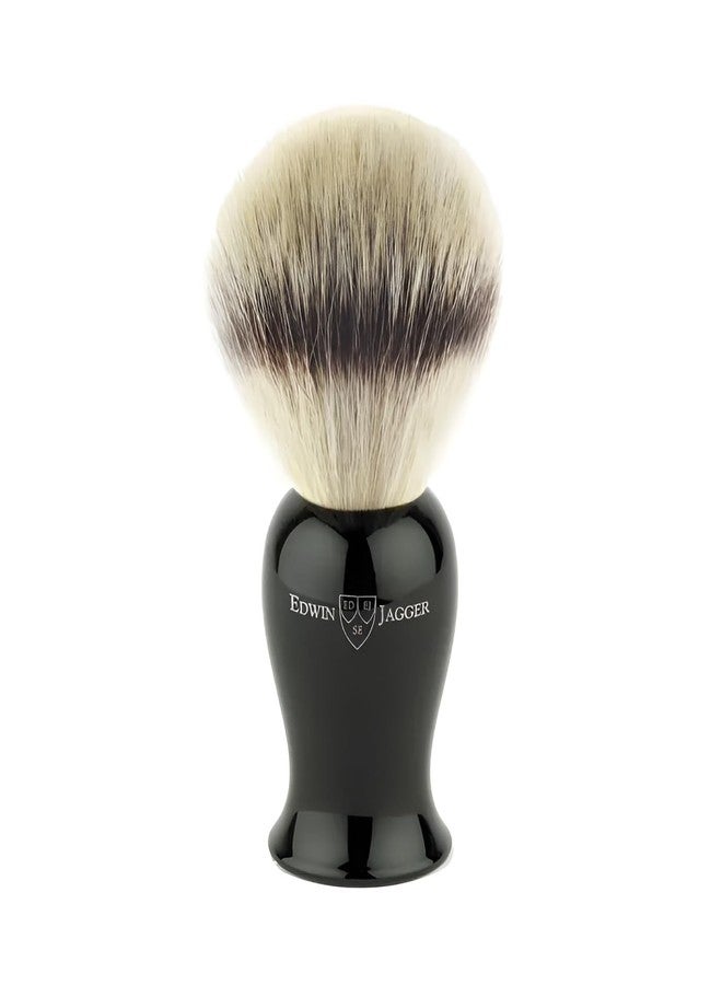 Edwin Jagger Synthetic Silver Tip Shaving Brush with Imitation Ebony Handle (Medium) - Image 1