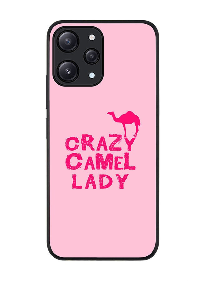 Stylizedd Rugged Black edge case for Xiaomi Redmi 12 4G, Slim fit Soft Case Flexible Rubber Edges Anti Drop TPU Gel Thin Cover -  Crazy Camel Lady - Image 1