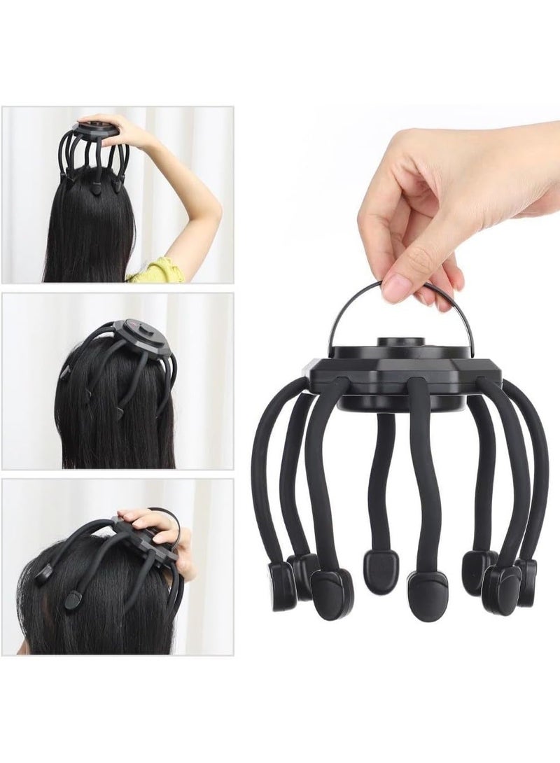 The "Octopus" electric head massager is fully automatic, a rechargeable 360-degree scalp massager with 3 vibration modes to relieve headaches and tension. - Image 5
