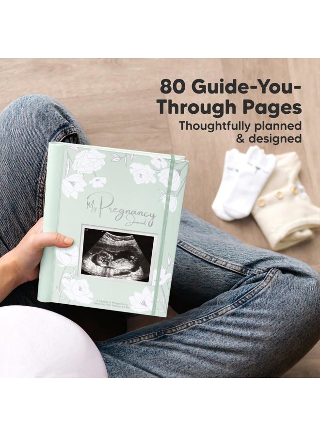 KeaBabies دفتر يوميات الحمل، إعلانات الحمل - 80 صفحة غلاف صلب كتب للأطفال للأمهات المستقبليات، كتاب ذكريات الطفل، هدايا كشف الجنس للأمهات الجدد، حفل استحمام وتسجيل (ساج) - Image 2