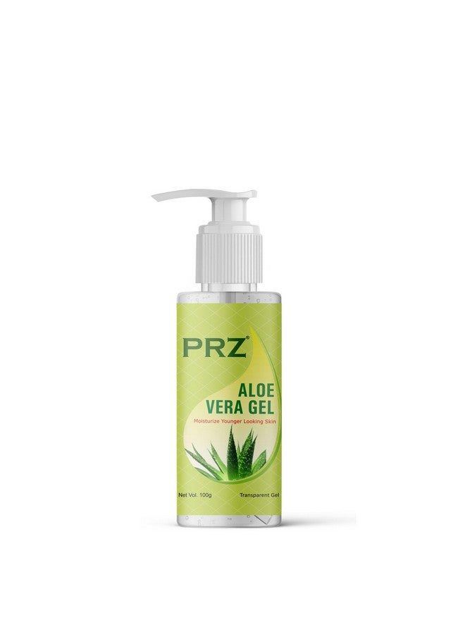 PRZ Aloe Vera Gel Transparent (100g) - 100% Pure Natural Gel for Face, Acne Scars, Moisturizer, Glowing & Radiant Skin - No Color, No Parabens, Silicones, Mineral Oil (Unflavoured)