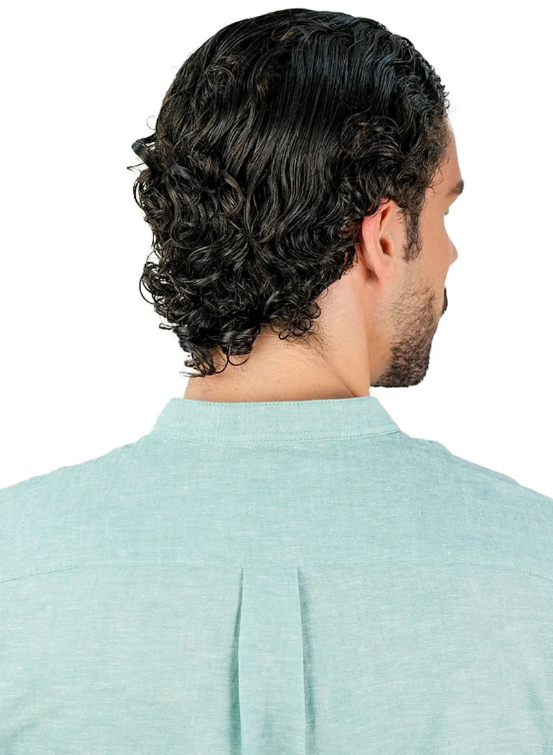 GIORDANO  Men's Slim Linen Cotton Band Collar Shirt for Men | Best Price UAE