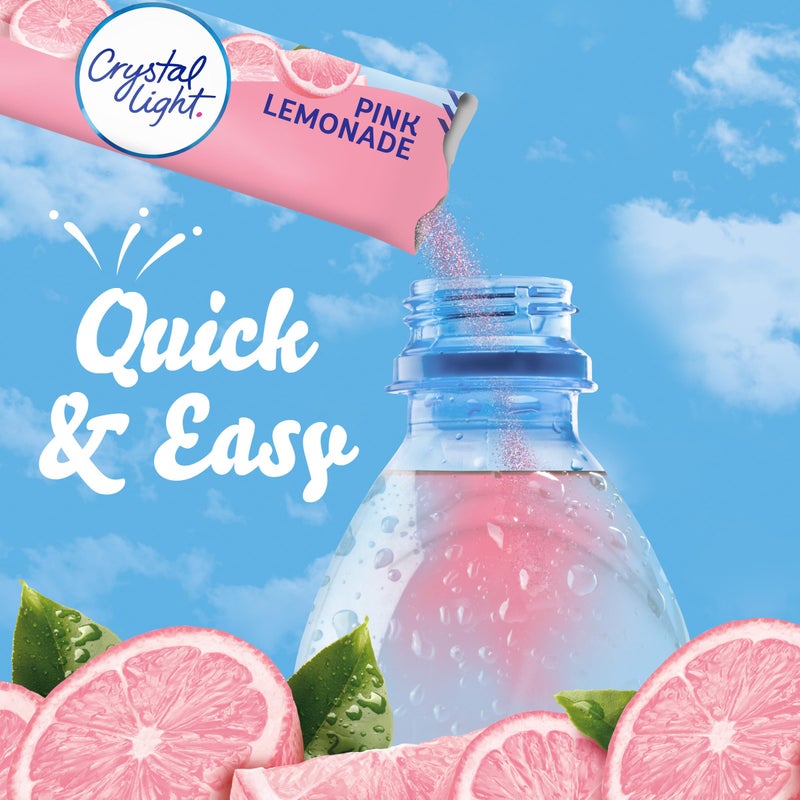 Crystal Light كريستال لايت ليمونادة وردية بنكهة طبيعية مسحوق مشروب، 10 عبوات جاهزة للسفر - Image 5