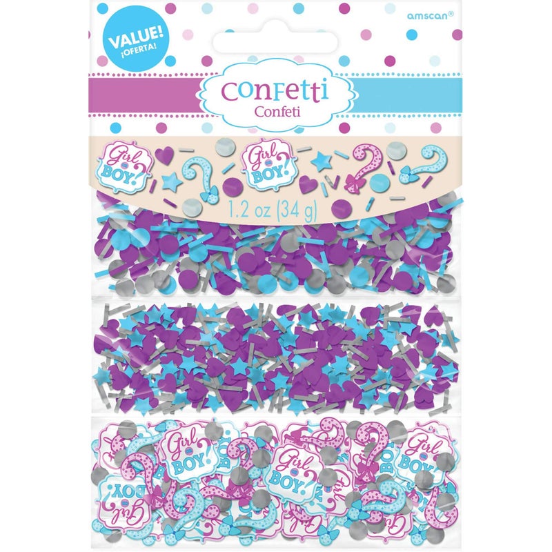 Amscan Girl or Boy Confetti One Size BluePink