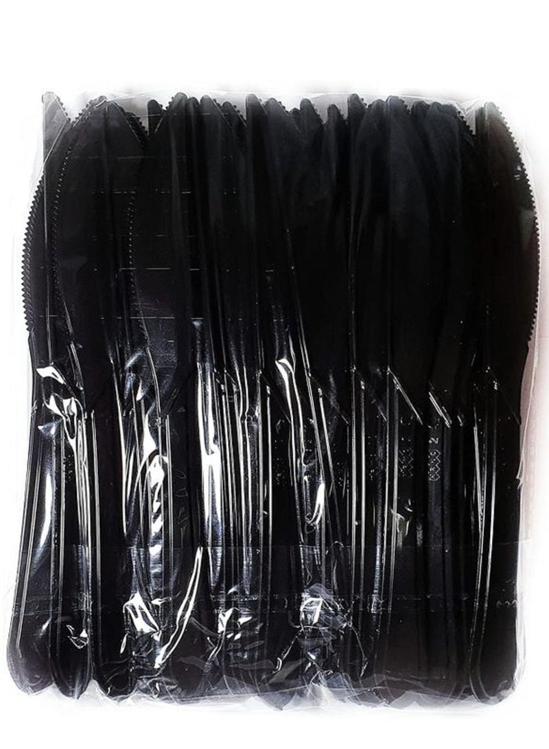50 PCS Plastic Pastry Knives, Black  - Image 2