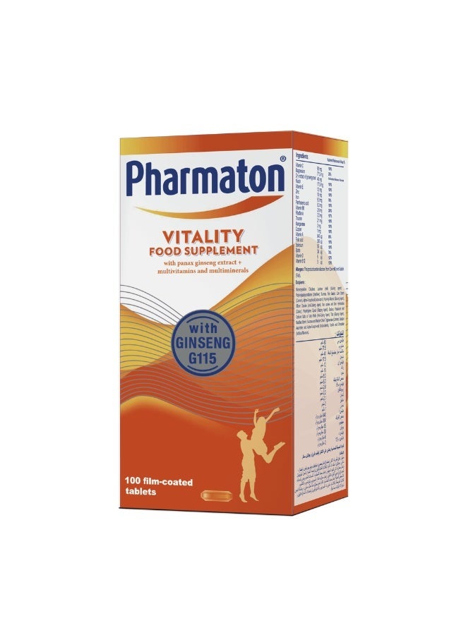 Pharmaton Vitality, Multivitamins & Minerals, With Ginseng - 100 Tabs - Image 4