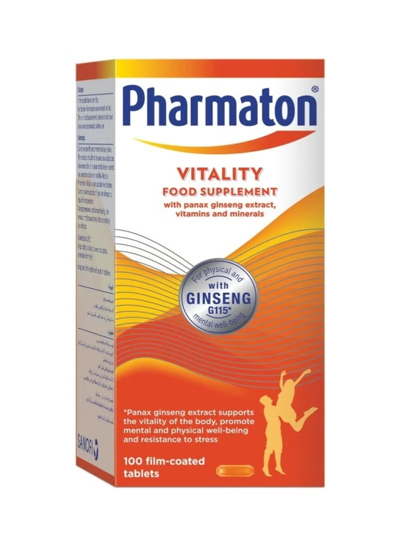 Pharmaton Vitality, Multivitamins & Minerals, With Ginseng - 100 Tabs - Image 3