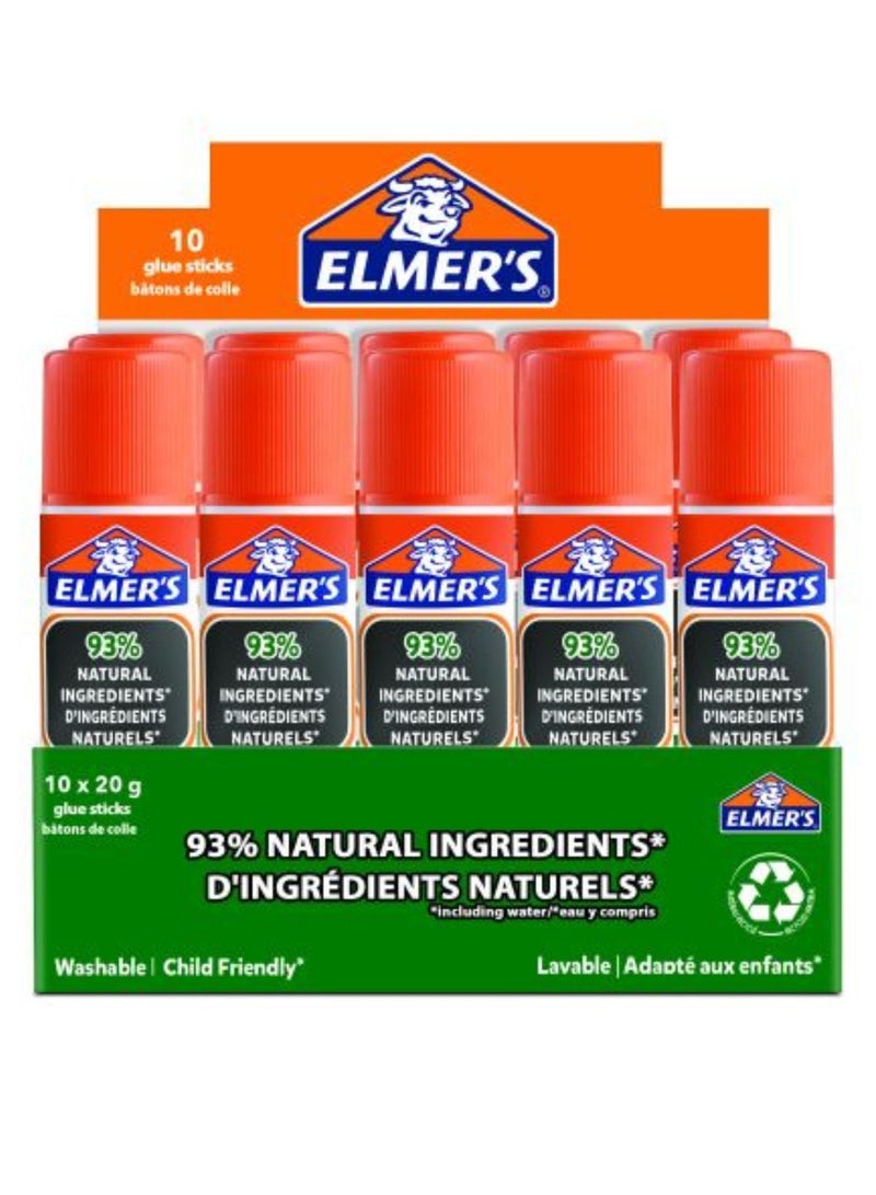 إلميرز 10 قطع من عصا الصمغ الأبيض بوزن 20 جرام - Image 1