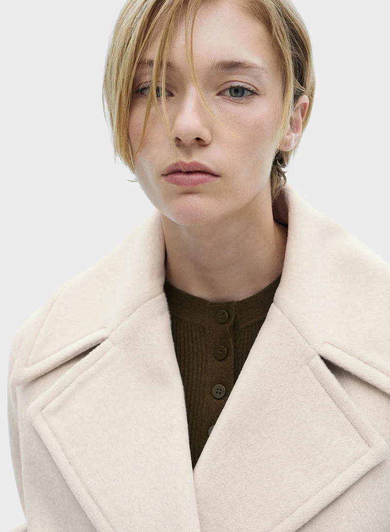 مانجو Button Detailed Coat