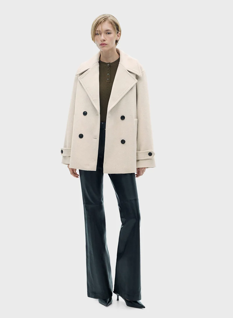 مانجو Button Detailed Coat