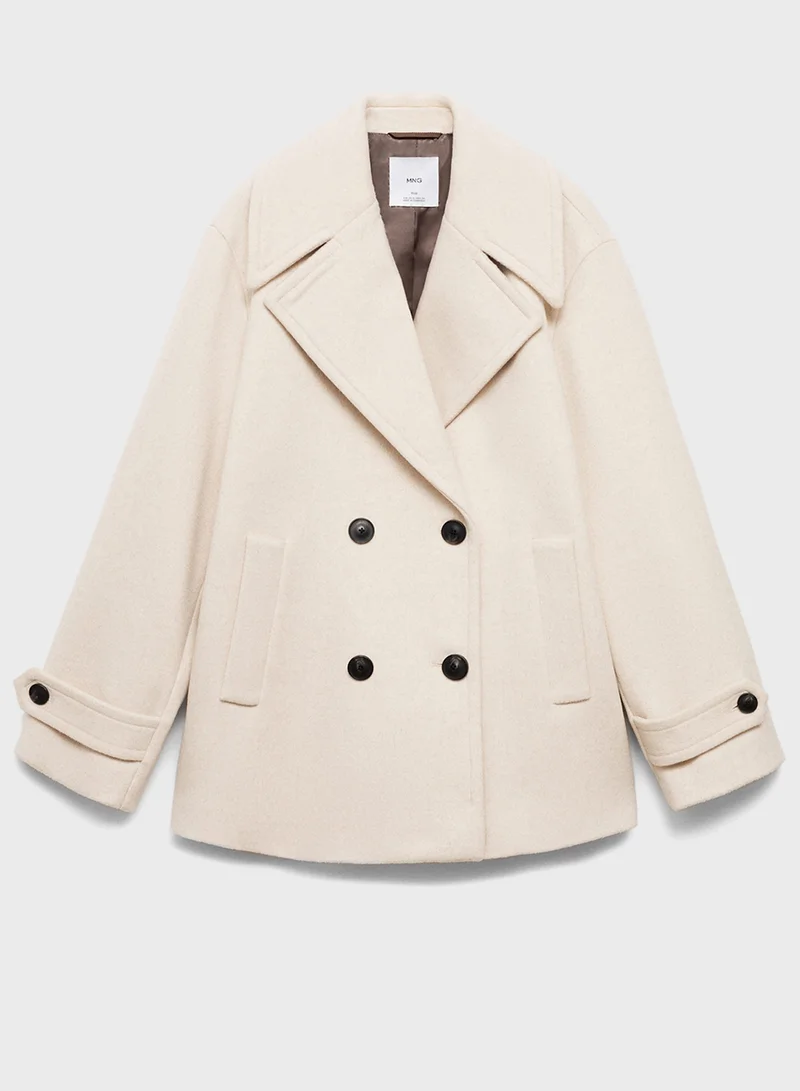 مانجو Button Detailed Coat