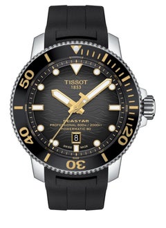 Tissot Mens Seastar 2000 Professional Powermatic 80 316L Stainless Steel case Automatic Watch, Black, Rubber, 22 (T1206071744101)