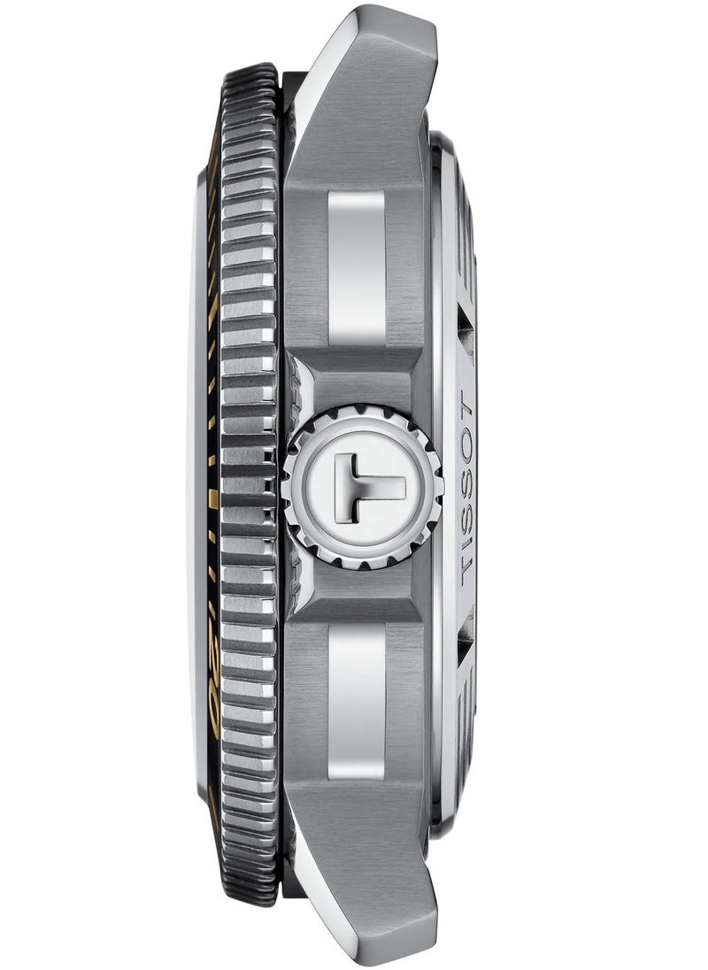 TISSOT - Tissot Mens Seastar 2000 Professional Powermatic 80 316L Stainless Steel case Automatic Watch, Black, Rubber, 22 (T1206071744101) - Image 1