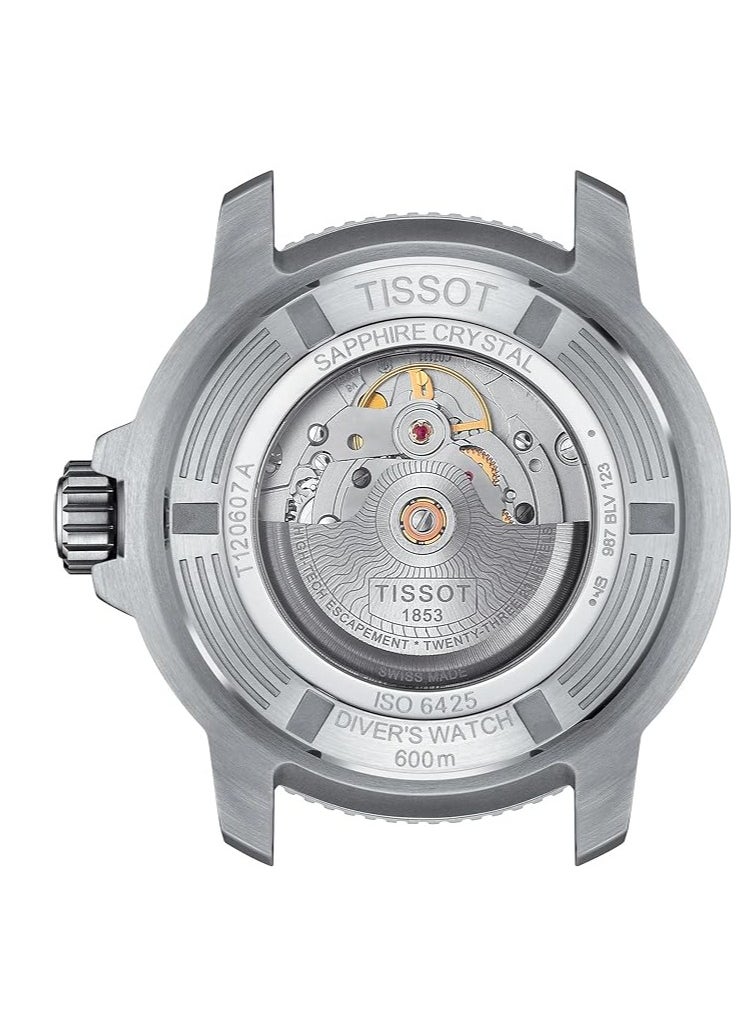 TISSOT - Tissot Mens Seastar 2000 Professional Powermatic 80 316L Stainless Steel case Automatic Watch, Black, Rubber, 22 (T1206071744101) - Image 1