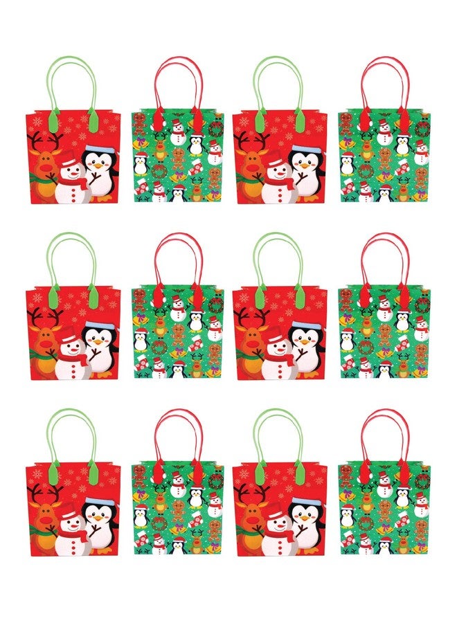 TINYMILLS 12 Pack Christmas Party Favor Bags with Handles, Sturdy Plastic Treat Bags for Holidays & Trick or Treat - Image 4
