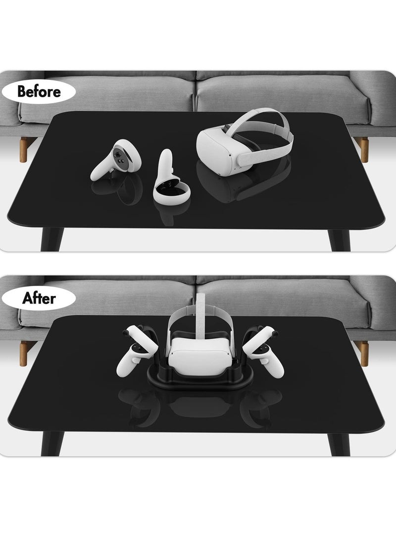 Charging Dock for Oculus Quest 2, Touch Controller and Headset Placement Display Stand Contact Charging Table Stand Auto-attached USB-C Magnetic Charging - Image 3
