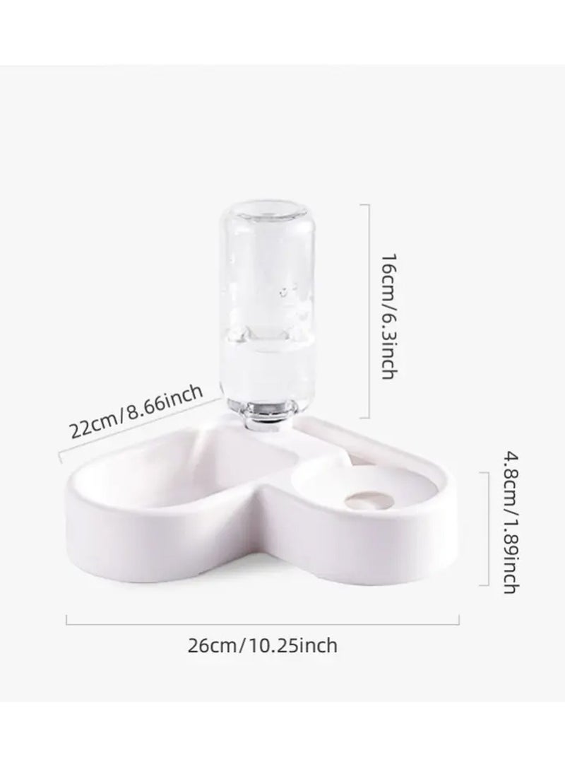 2-in-1 Corner Shaped Automatic Pet Feeder & Water Dispenser - Convenient Food and Hydration Station for Cats, Non-Electric Plastic Design - Image 2