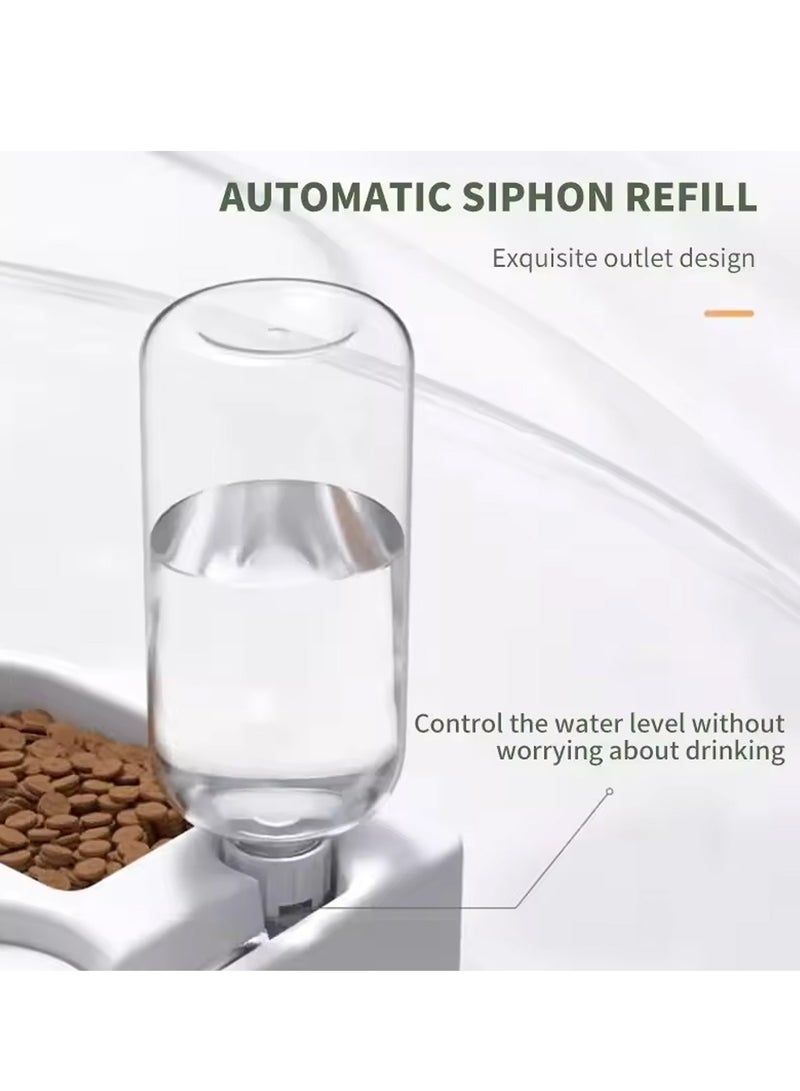 2-in-1 Corner Shaped Automatic Pet Feeder & Water Dispenser - Convenient Food and Hydration Station for Cats, Non-Electric Plastic Design - Image 3
