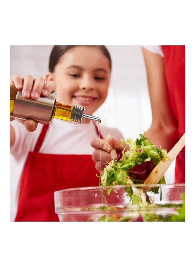 NIBEMINENT 6-Piece Stainless Steel Oil Bottle Pourers with Cap Stopper Silver/Black - Image 2