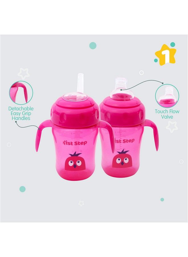 1st Step 210Ml Birdie Bpa Free Non Spill Interchangeable Sipper;Sippy Cup With Soft Silicone Spout And Straw (Pink) - Image 4